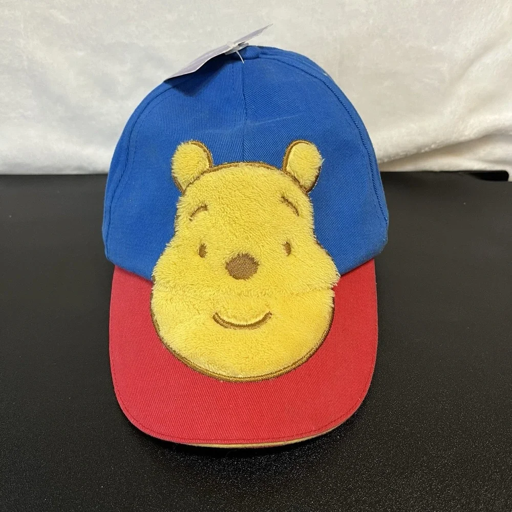 Vtg Disney Winnie Pooh Face Bear Hat Baseball Cap Disney Youth Kids Child Size